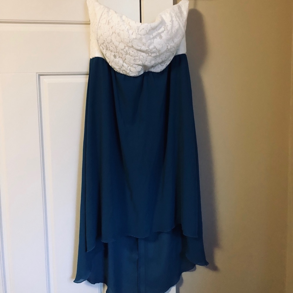 Blue high low dress
